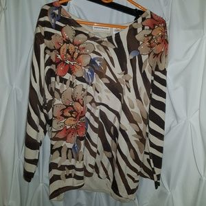 Thin sweater zebra print